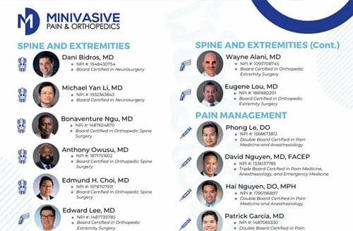 Minivasive Pain and Orthopedics Professionals